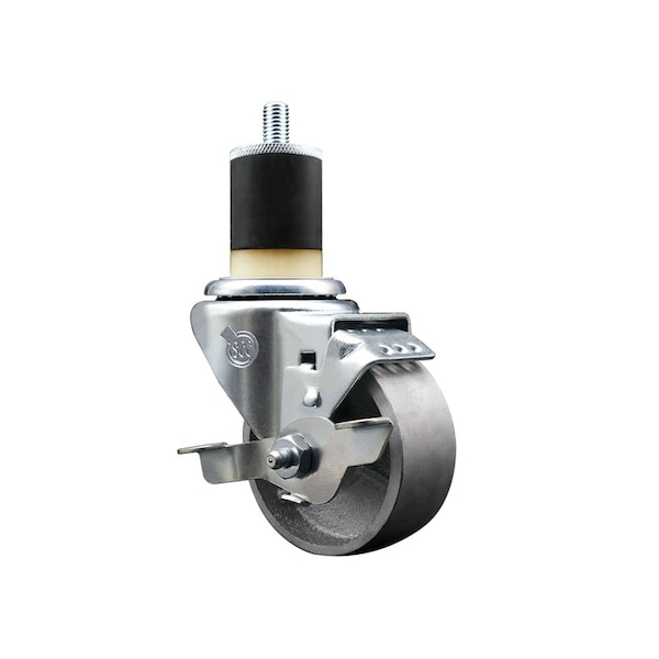 3'' Semi Steel Swivel 1-7/8'' Expanding Stem Caster with Brake